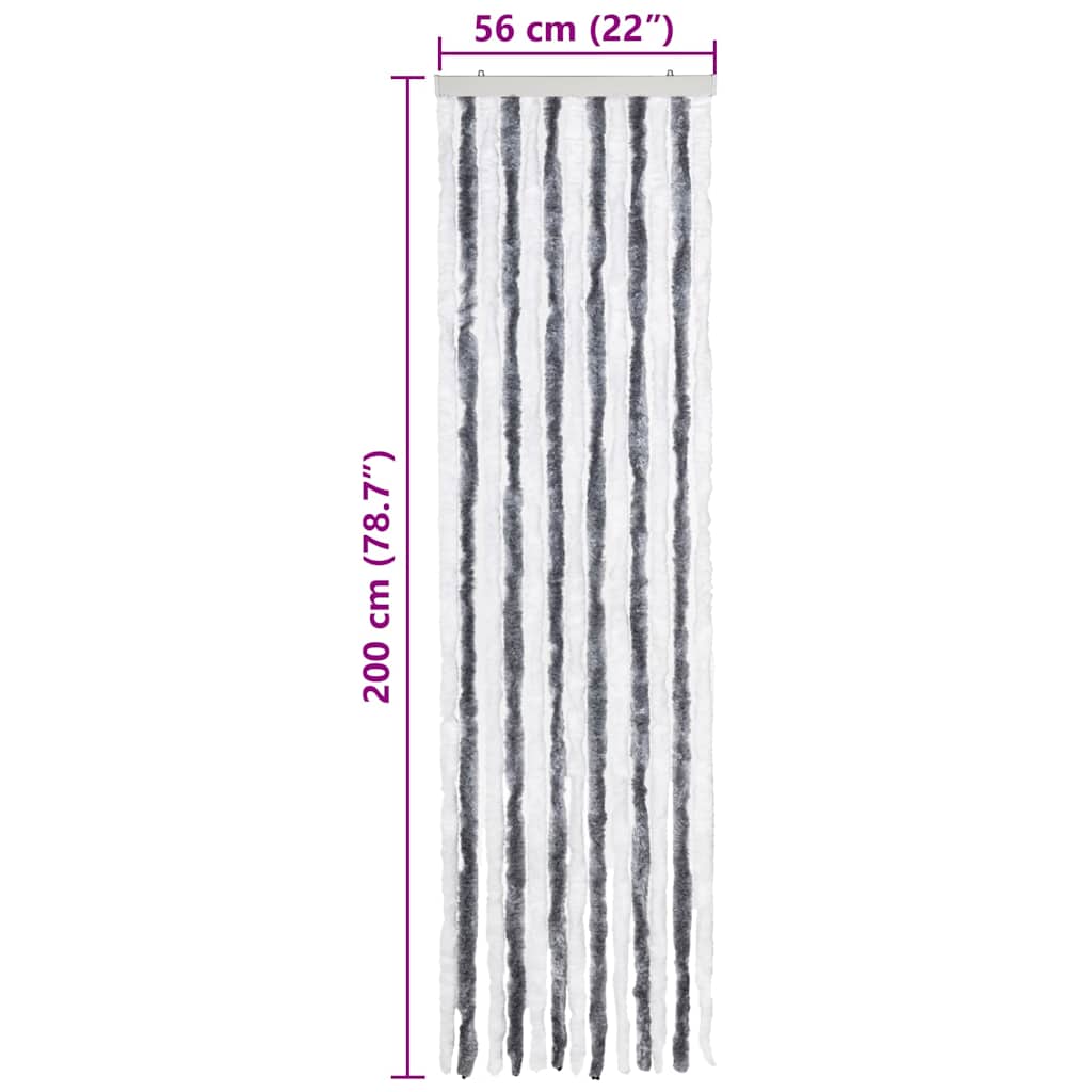 315123 vidaXL Insect Curtain Grey and White 56x200 cm Chenille