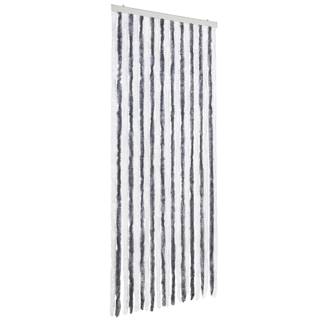 315124 vidaXL Insect Curtain Grey and White 90x200 cm Chenille