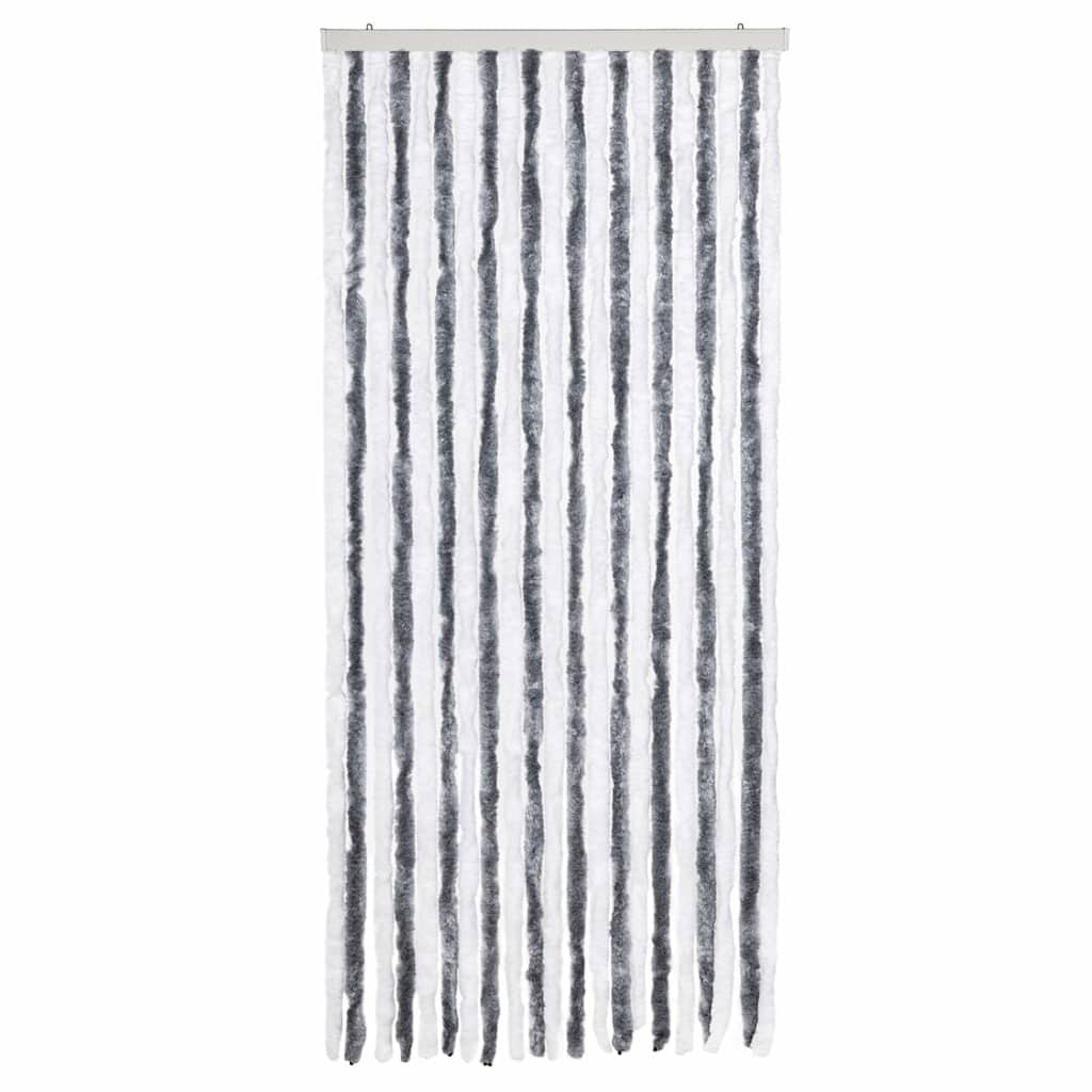 315124 vidaXL Insect Curtain Grey and White 90x200 cm Chenille