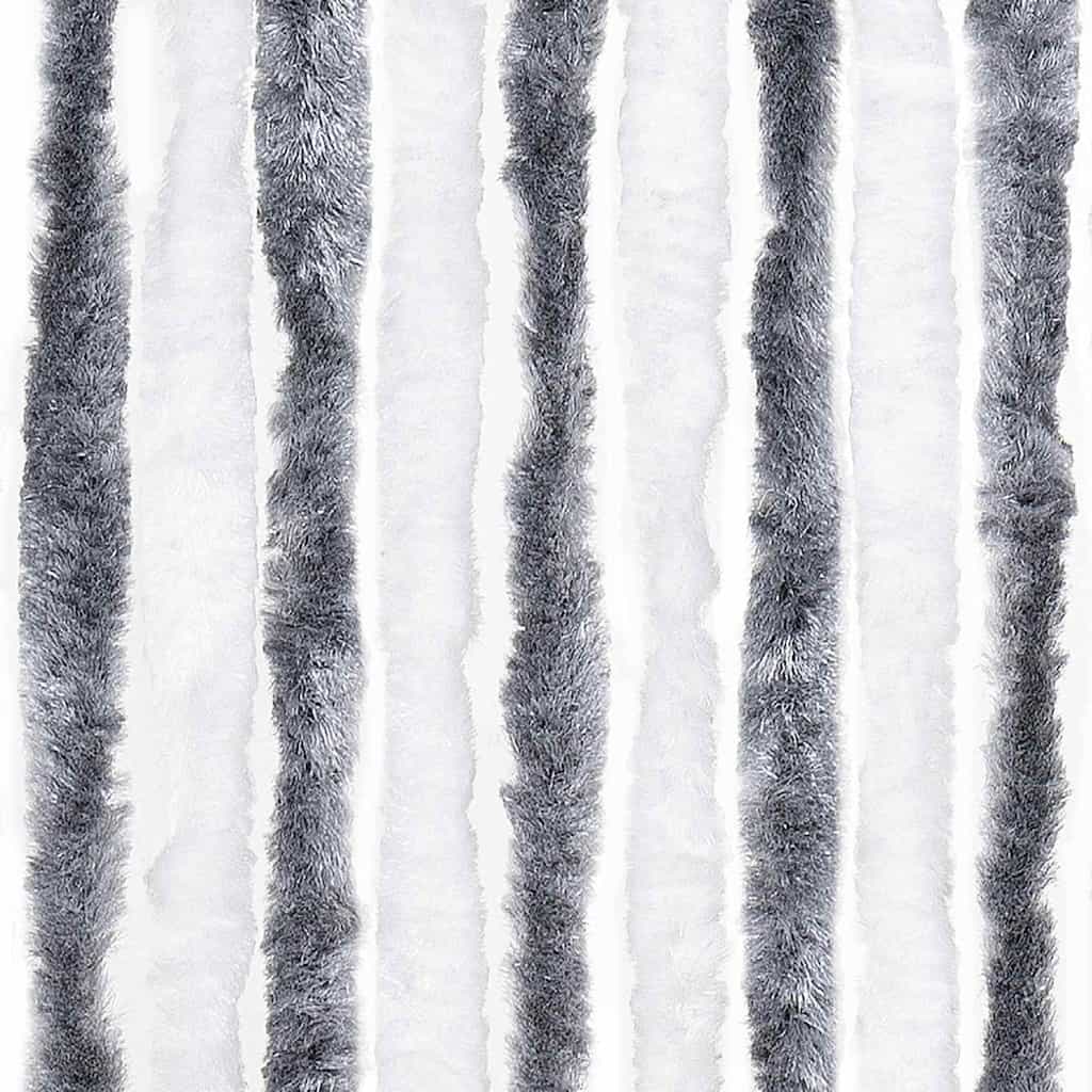315124 vidaXL Insect Curtain Grey and White 90x200 cm Chenille