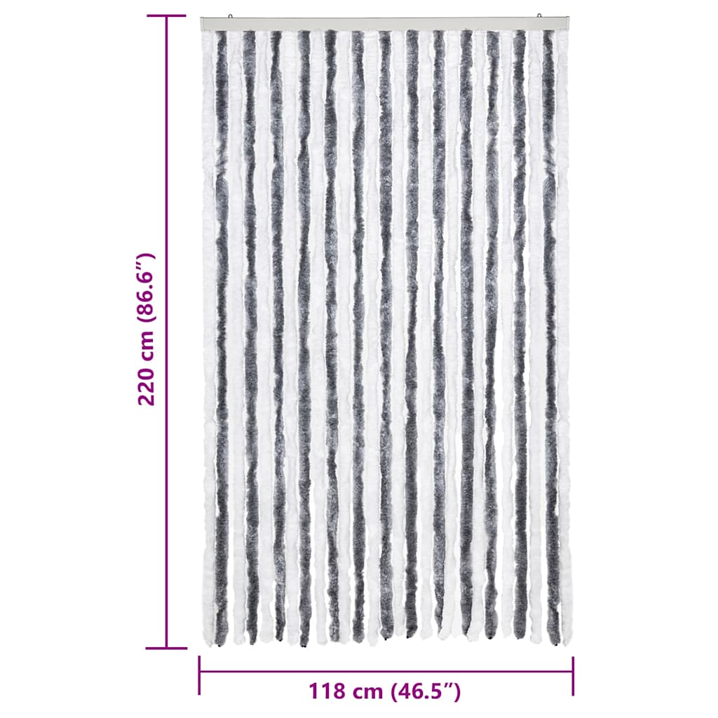 Insect Curtain Grey and White 118x220 cm Chenille