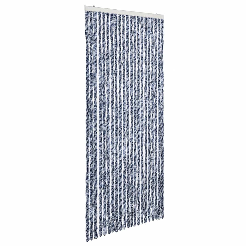 315127 vidaXL Insect Curtain Blue and White 90x200 cm Chenille