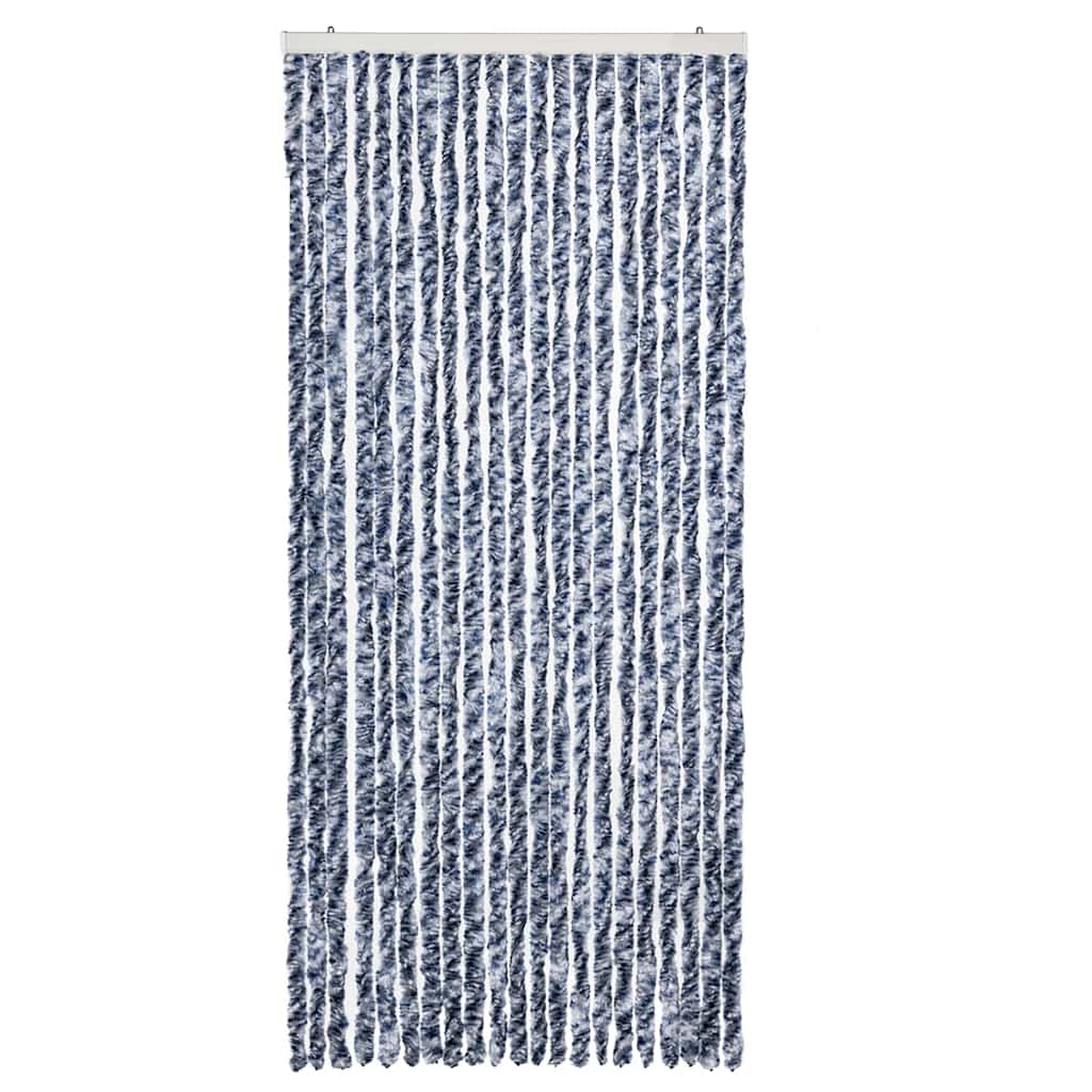 315127 vidaXL Insect Curtain Blue and White 90x200 cm Chenille
