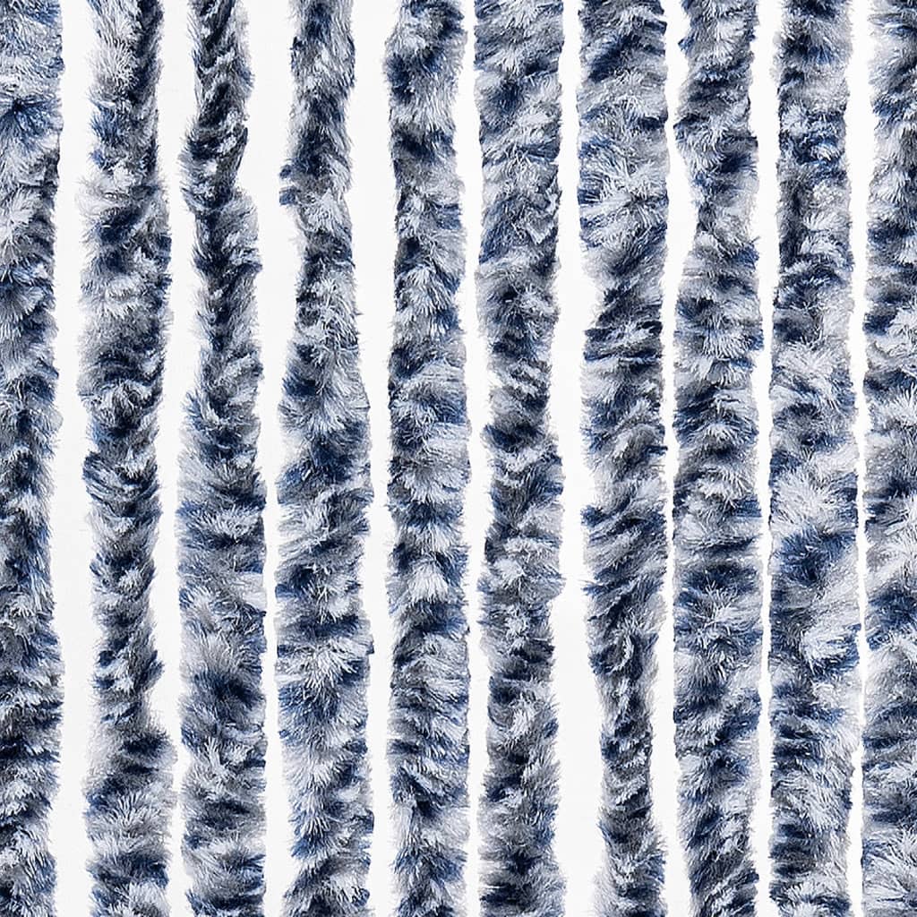 315127 vidaXL Insect Curtain Blue and White 90x200 cm Chenille