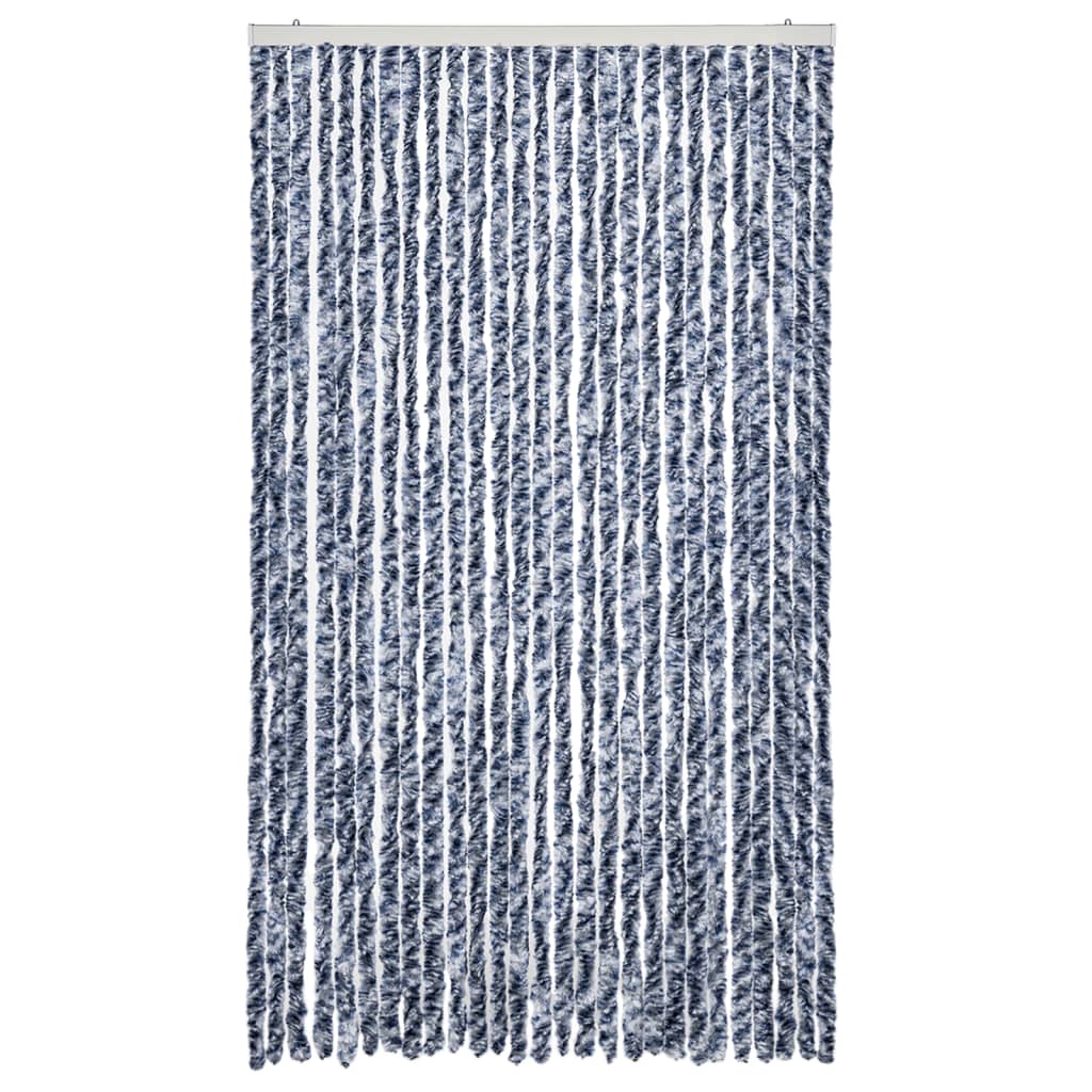 Insect Curtain Blue and White 118x220 cm Chenille