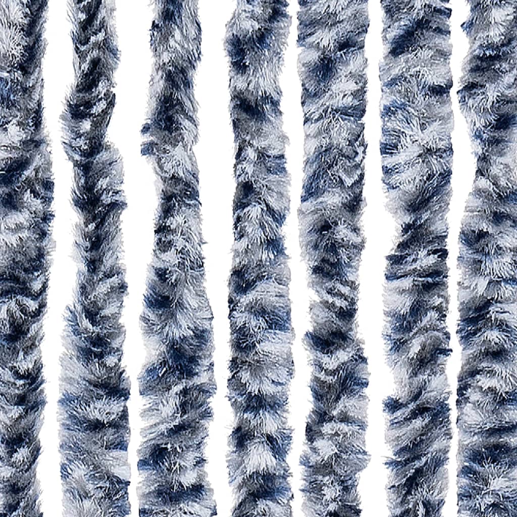 Insect Curtain Blue and White 118x220 cm Chenille