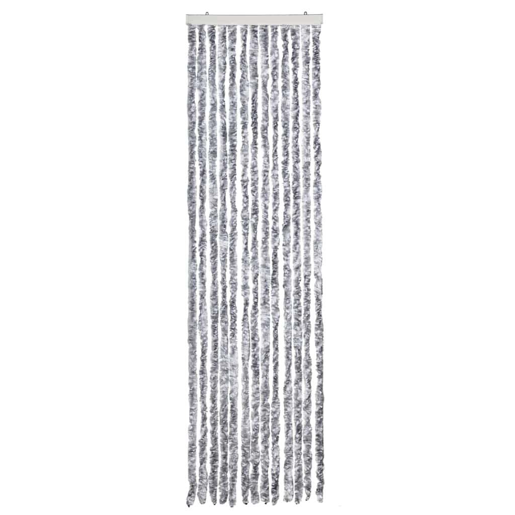 315132 vidaXL Insect Curtain White and Grey 56x200 cm Chenille