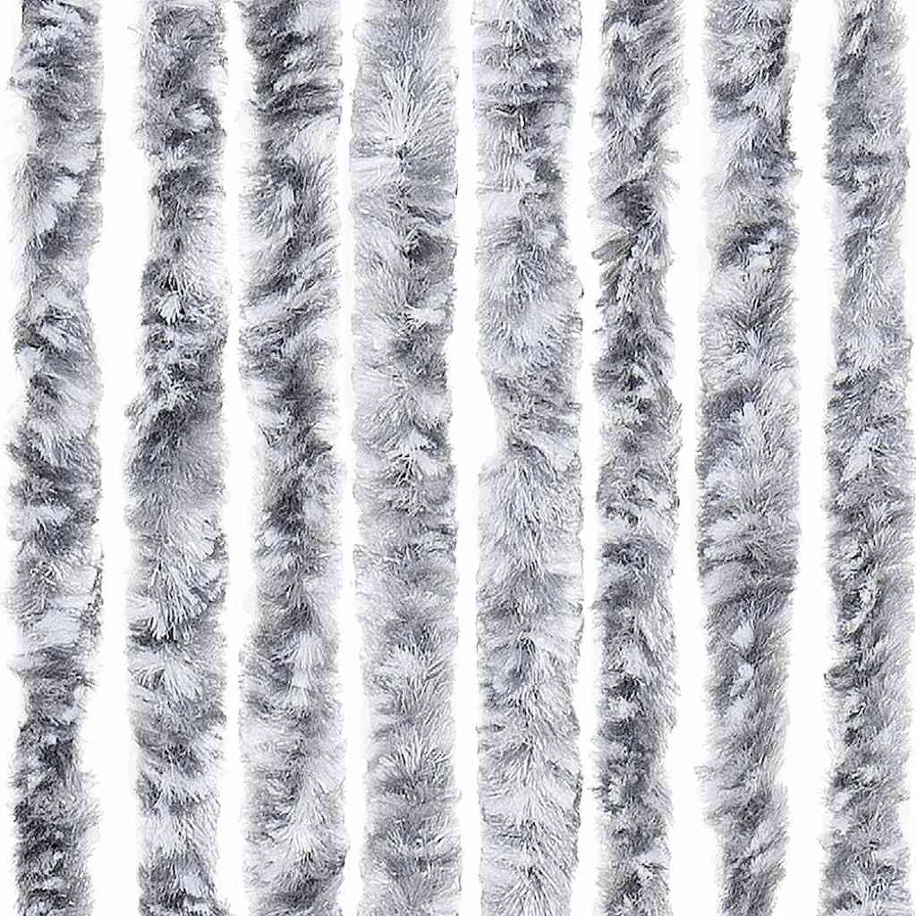 315132 vidaXL Insect Curtain White and Grey 56x200 cm Chenille