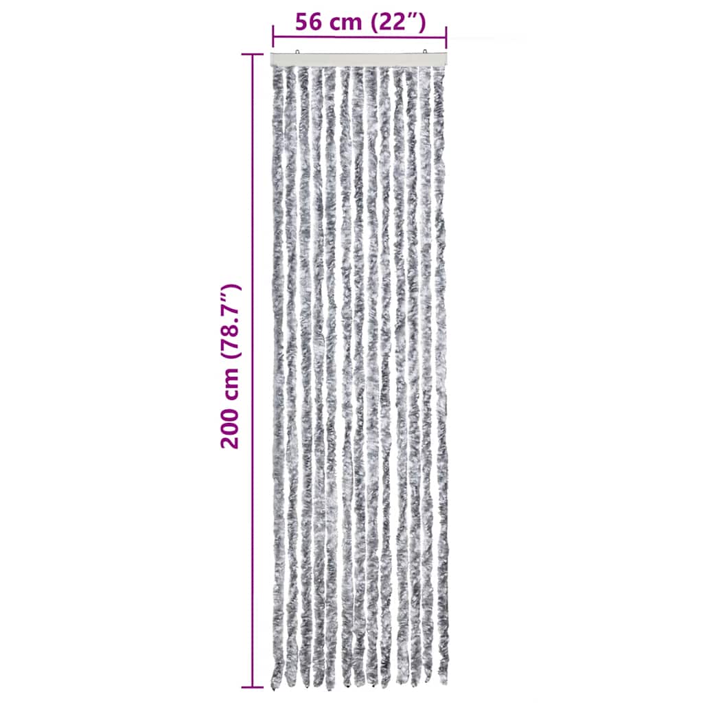 Insect Curtain White and Grey 56x200 cm Chenille