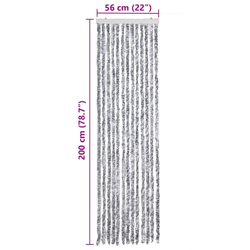 315132 vidaXL Insect Curtain White and Grey 56x200 cm Chenille