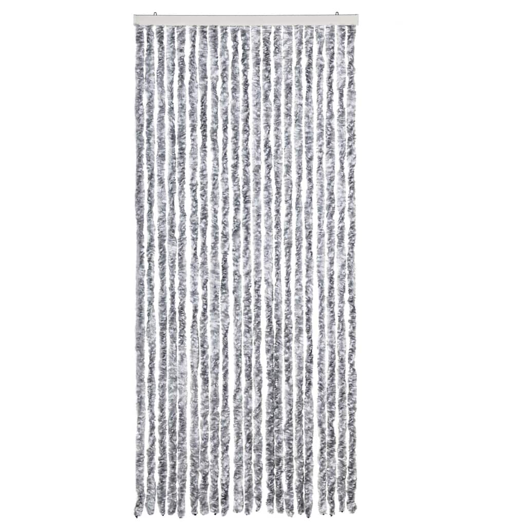 315133 vidaXL Insect Curtain White and Grey 90x200 cm Chenille