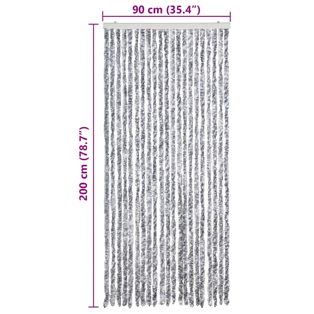 315133 vidaXL Insect Curtain White and Grey 90x200 cm Chenille