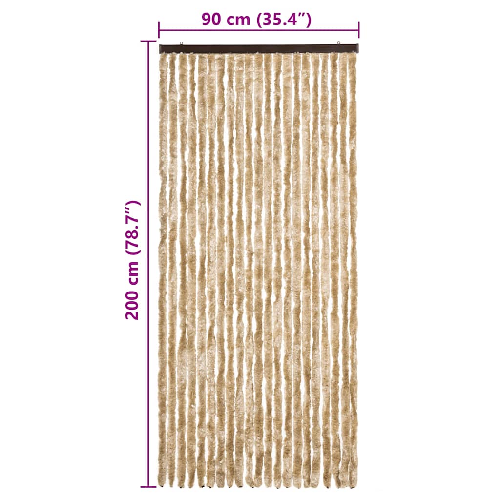 315136 vidaXL Insect Curtain Beige 90x200 cm Chenille