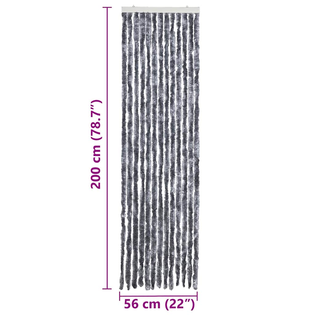315138 vidaXL Insect Curtain Silver 56x200 cm Chenille
