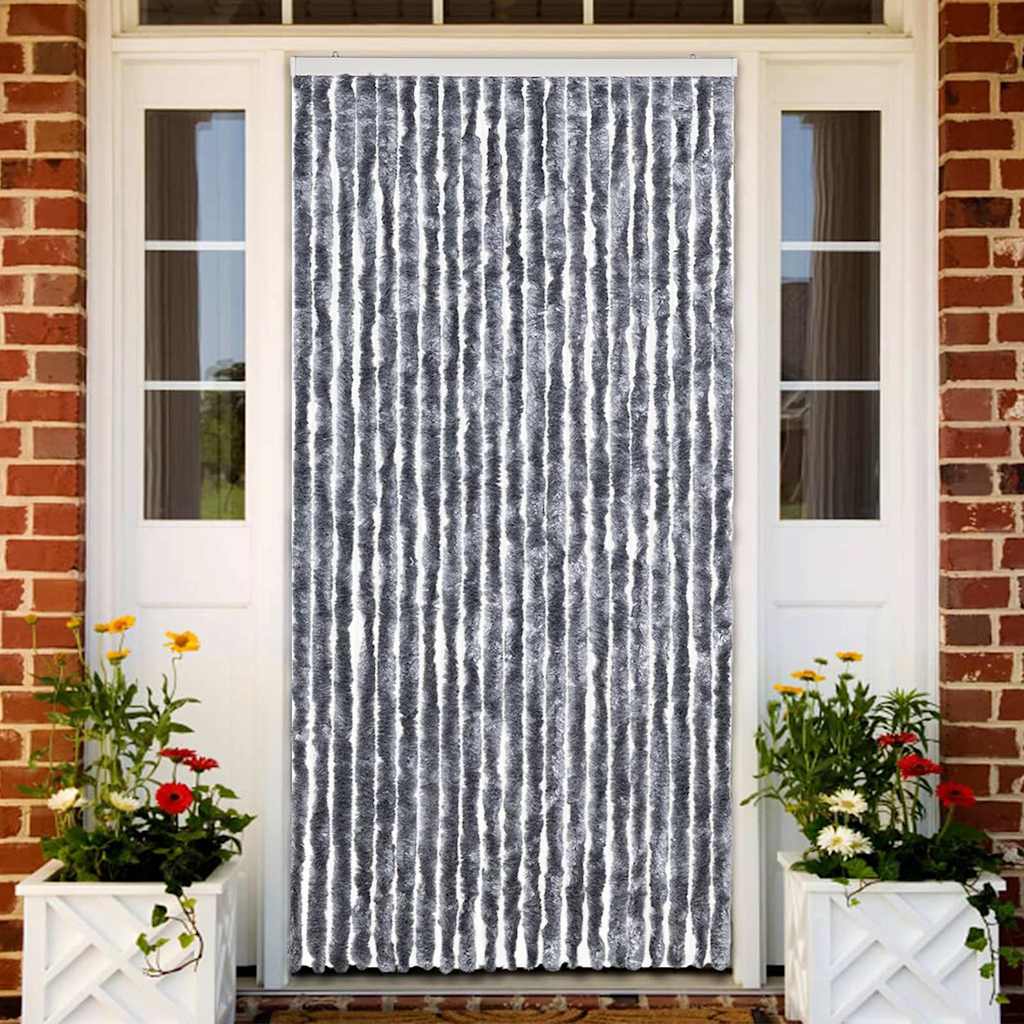 315139 vidaXL Insect Curtain Silver 90x200 cm Chenille