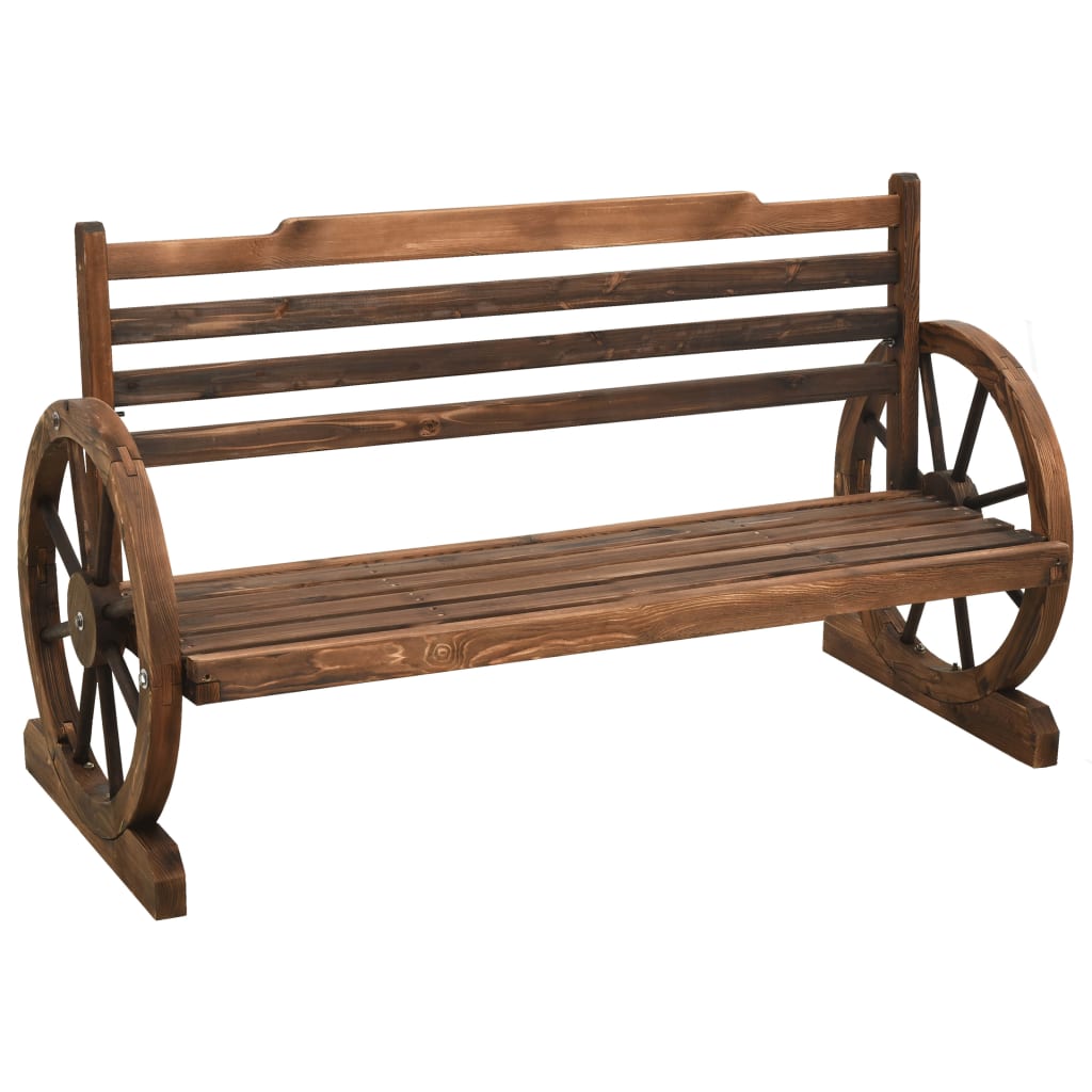 Bench | Brown | Solid Firwood | Medium | Fun Inlays | Garden Bench