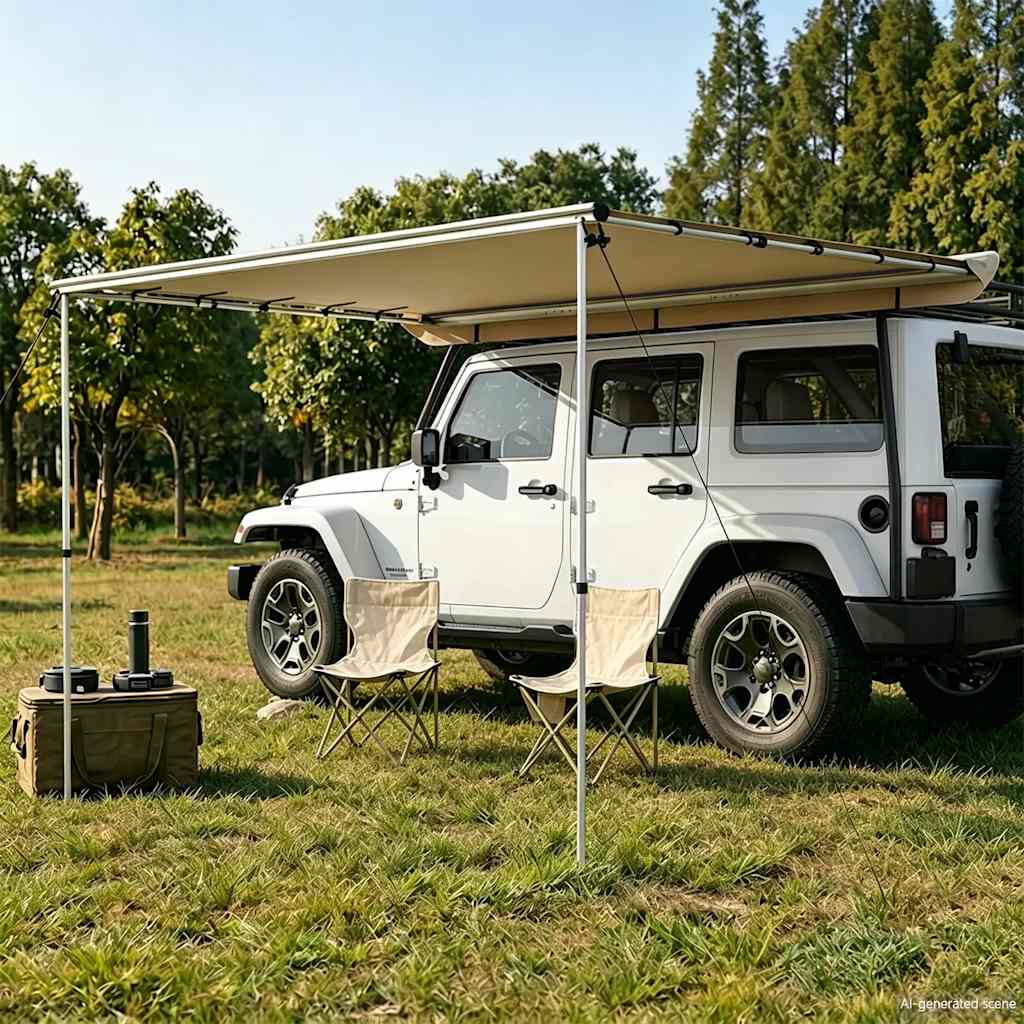 Camper & Caravan Awning 4x2x2.15 m Beige