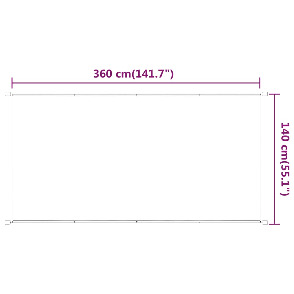 vidaXL Vertical Awning White 140x360 cm Oxford Fabric