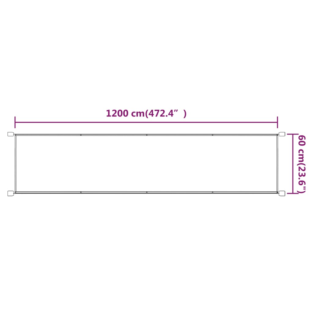 vidaXL Vertical Awning Terracotta 60x1200 cm Oxford Fabric