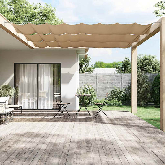 148413 vidaXL Vertical Awning Taupe 140x800 cm Oxford Fabric