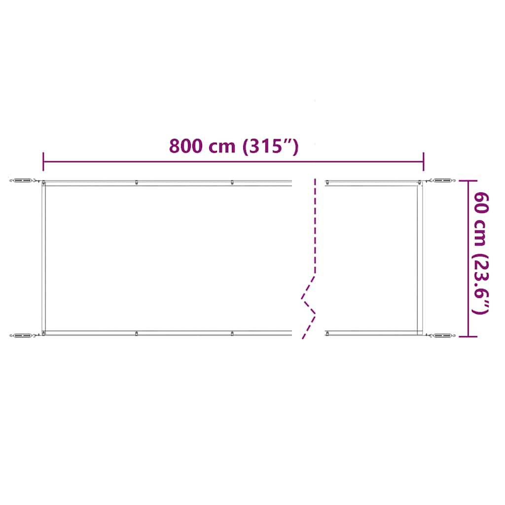 148448 vidaXL Vertical Awning Blue 60x800 cm Oxford Fabric