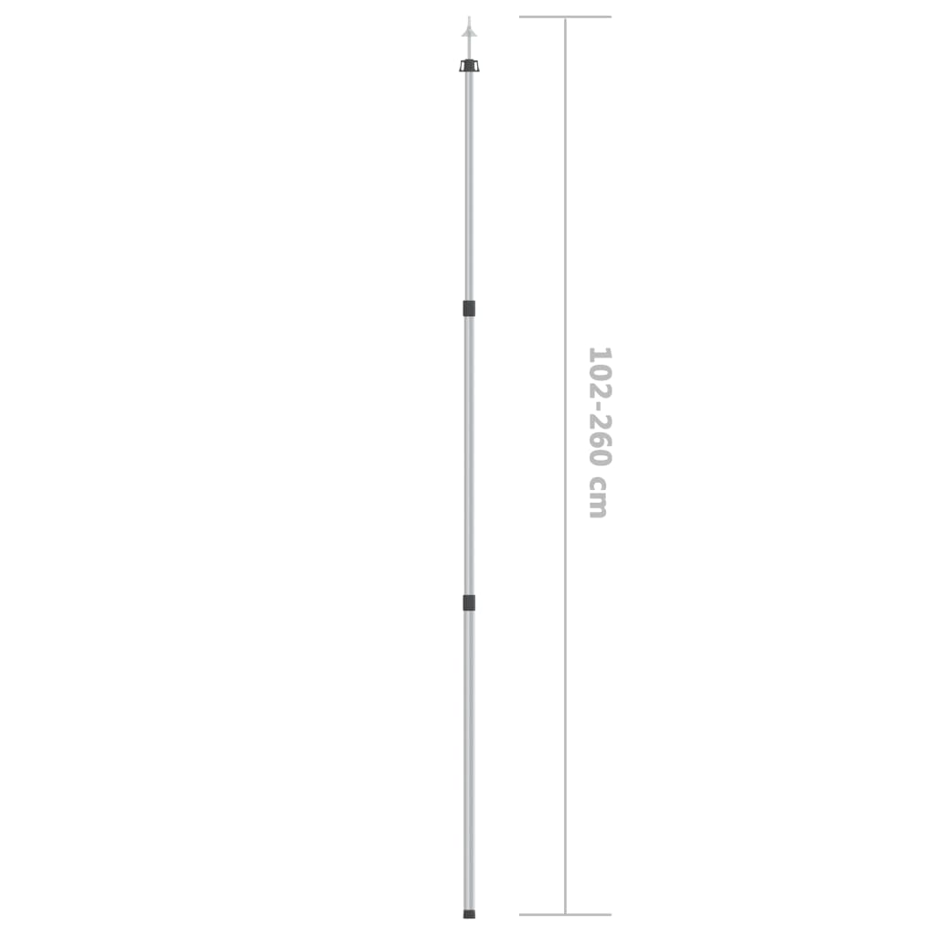 vidaXL Telescopic Tarp Poles with Length of 102-260 cm 2 pcs Aluminum