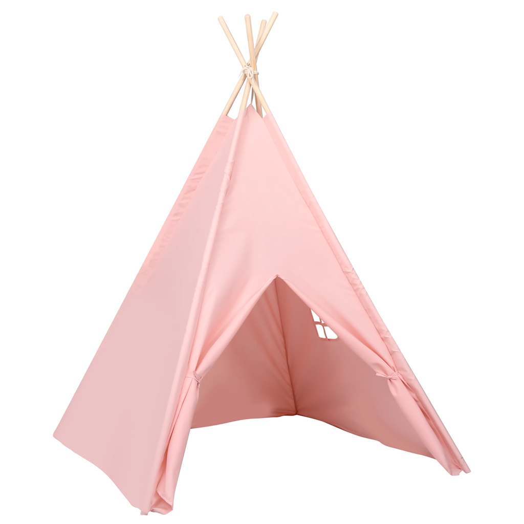 Children Teepee Tent with Bag Peach Skin Pink 120x120x150 cm