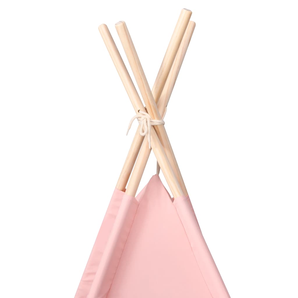 Children Teepee Tent with Bag Peach Skin Pink 120x120x150 cm