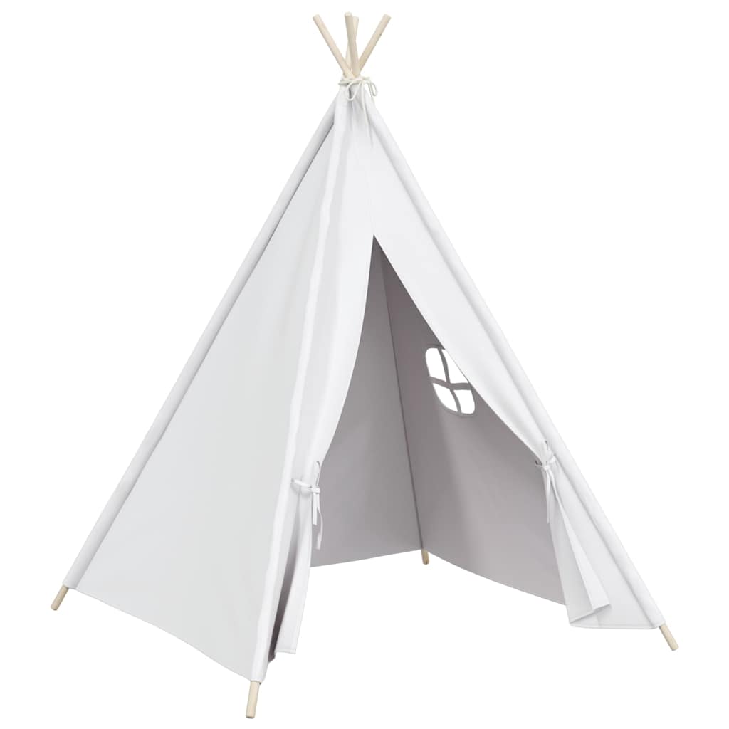 Children Teepee Tent with Bag Peach Skin White 120x120x150 cm
