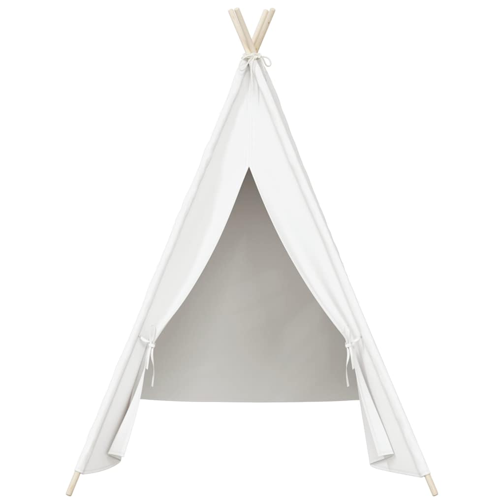 Children Teepee Tent with Bag Peach Skin White 120x120x150 cm
