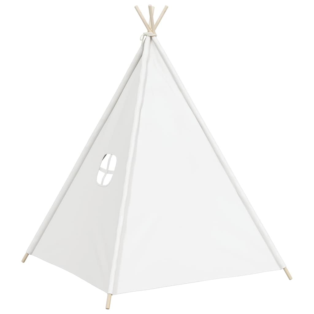 Children Teepee Tent with Bag Peach Skin White 120x120x150 cm