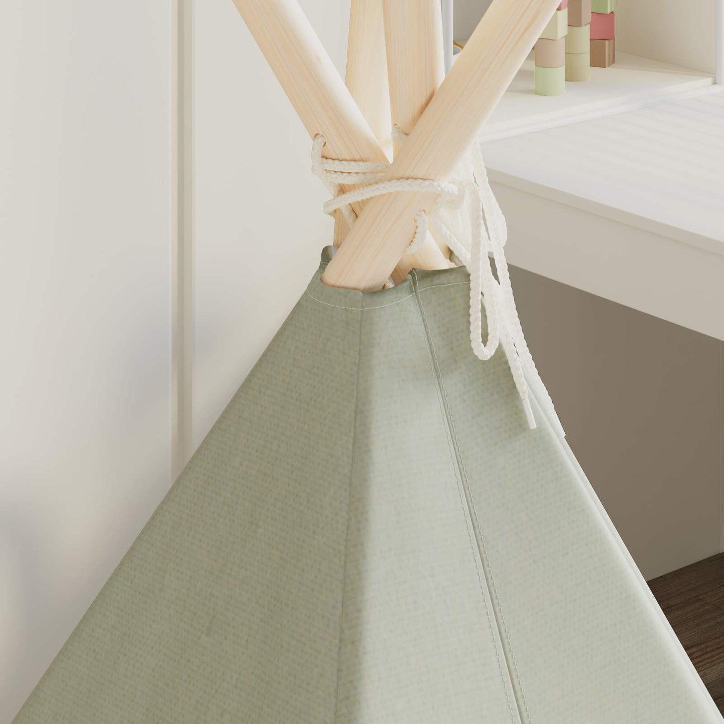 Children Tent Grey and White 120 x 120 x 150 cm Solid pine wood