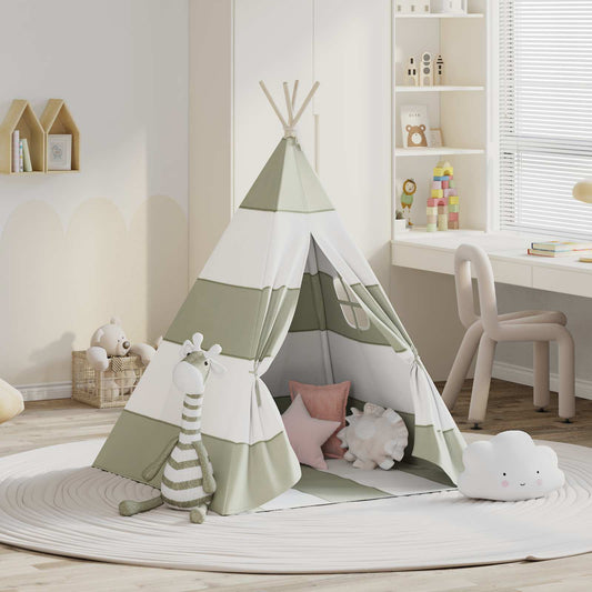 Children Tent Grey and White 120 x 120 x 150 cm Solid pine wood