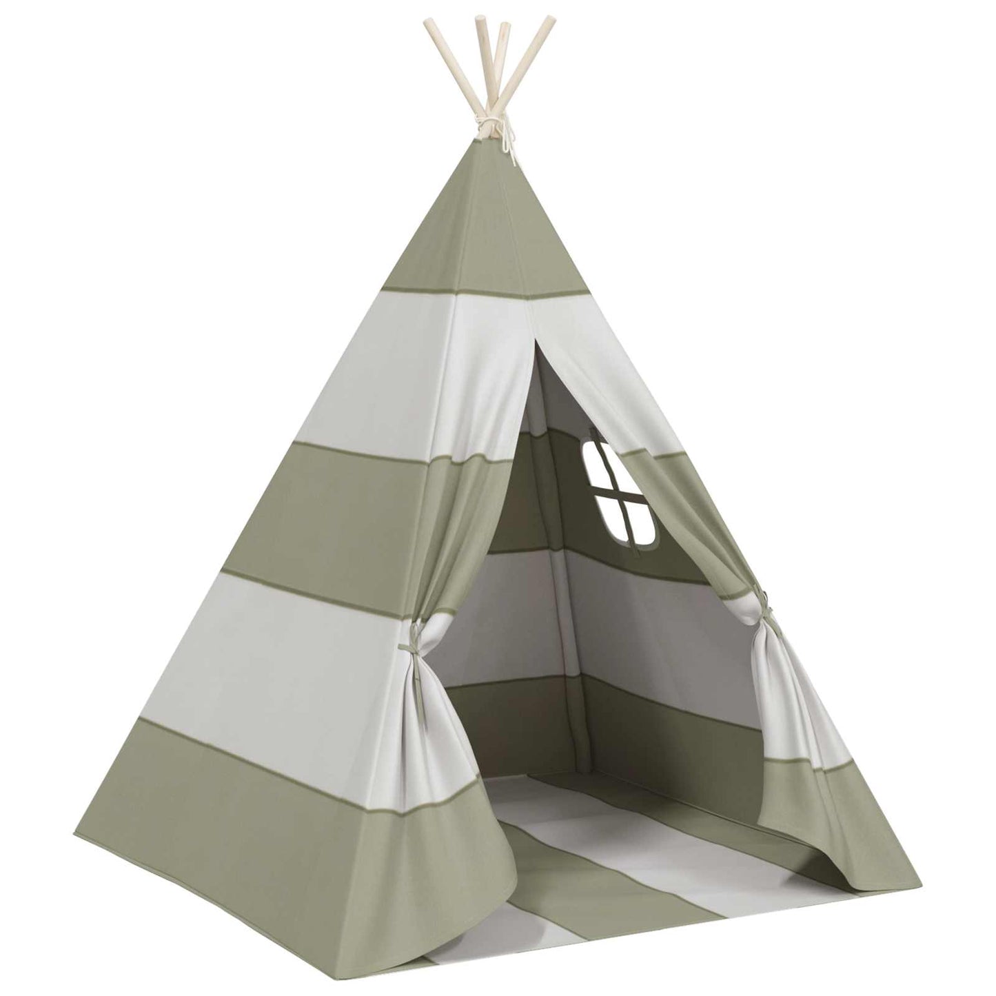 Children Tent Grey and White 120 x 120 x 150 cm Solid pine wood
