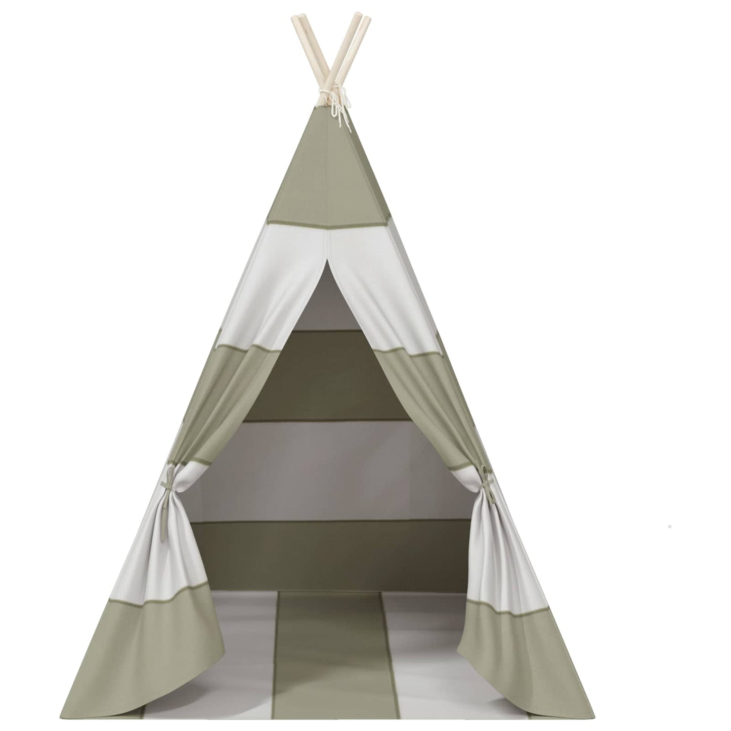 Children Tent Grey and White 120 x 120 x 150 cm Solid pine wood