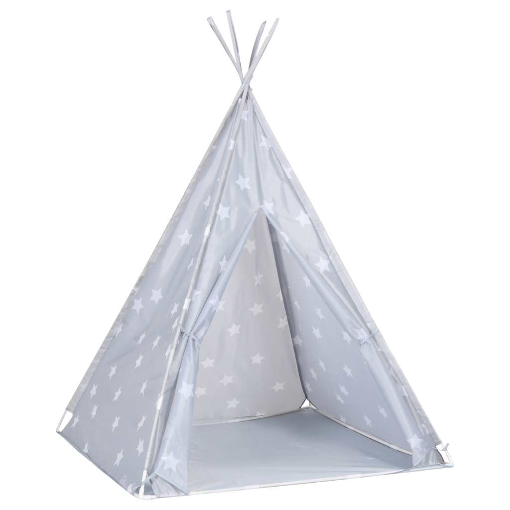 Children Teepee Tent with Bag Polyester Grey 115x115x160 cm