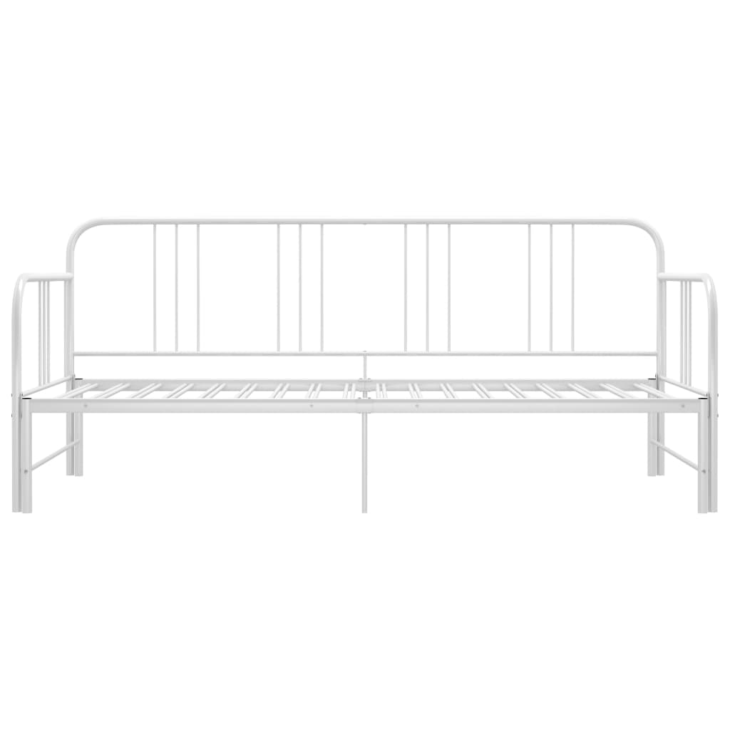 vidaXL Pull-out Sofa Bed Frame without Mattress White Metal 90x200 cm