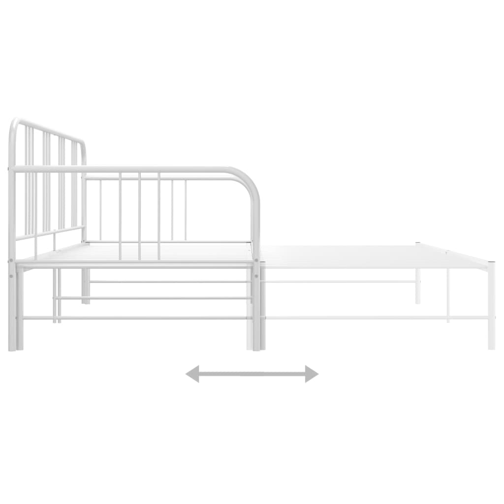 vidaXL Pull-out Sofa Bed Frame without Mattress White Metal 90x200 cm