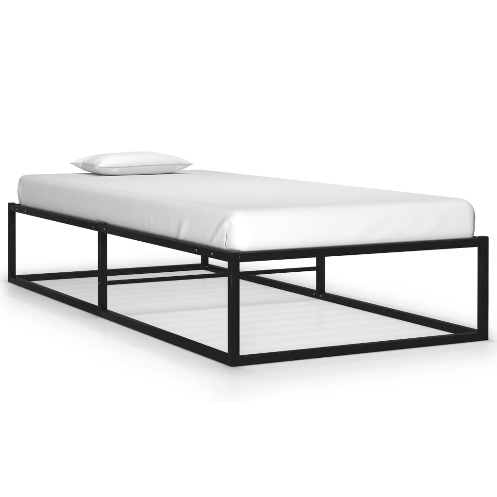 Bed Frame | Black | Powder-coated metal | Single | Durable | Bed Frame