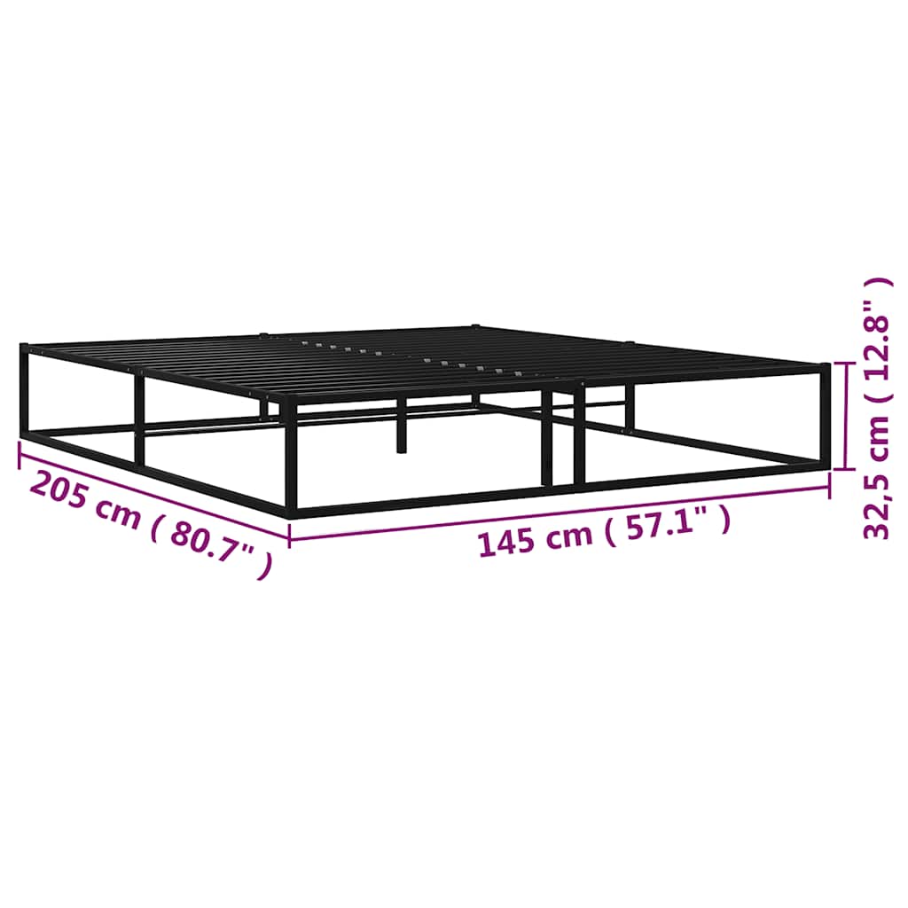 Bed Frame | Black | Powder-coated metal | Double | Durable | Bed Frame
