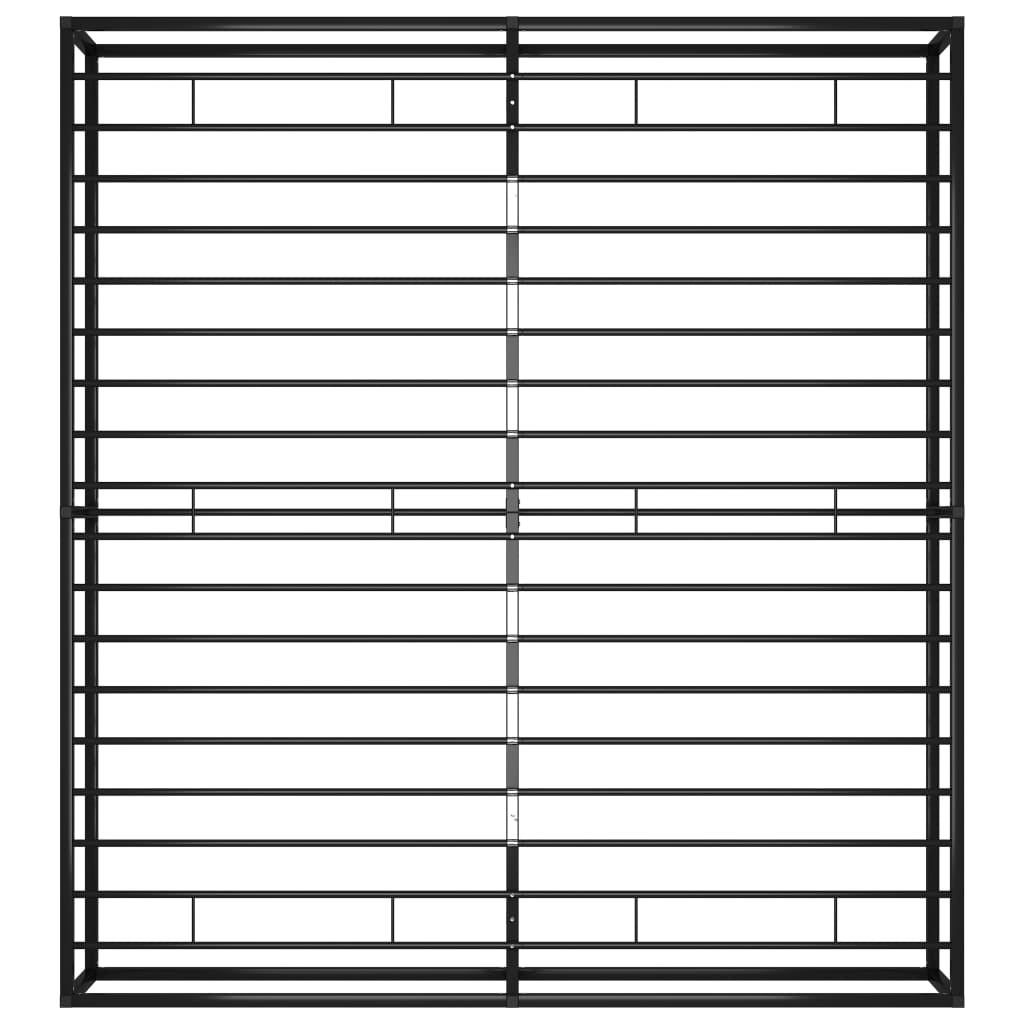Bed Frame | Black | Powder-Coated Metal | Double | Sturdy | Bed Frame