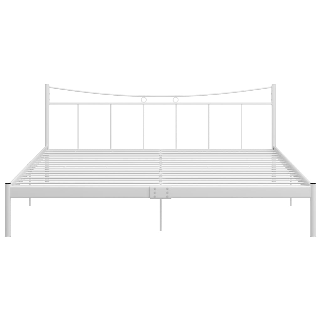 vidaXL Bed Frame without Mattress White Metal 200x200 cm