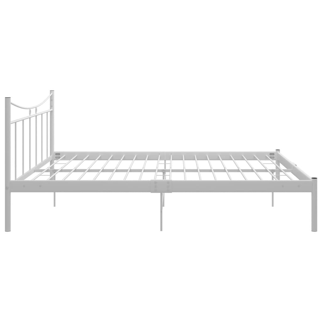 vidaXL Bed Frame without Mattress White Metal 200x200 cm