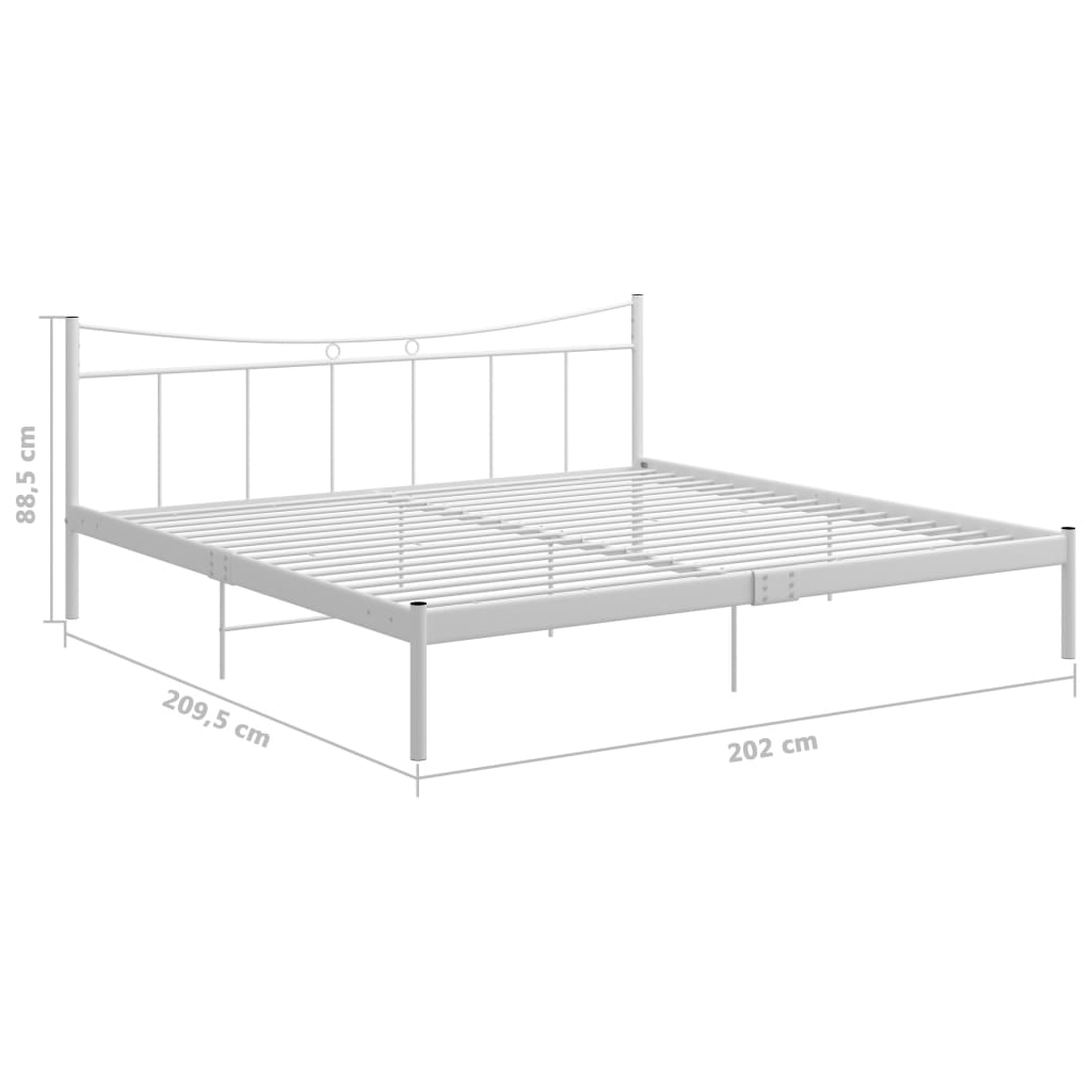 vidaXL Bed Frame without Mattress White Metal 200x200 cm