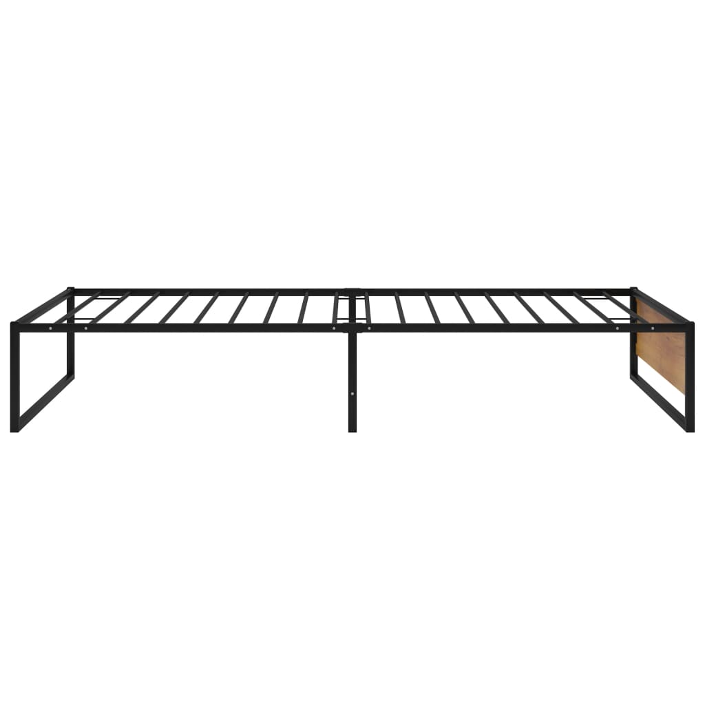 Bed Frame | Black | Powder-coated metal, melamine coated MDF | 100x200 cm