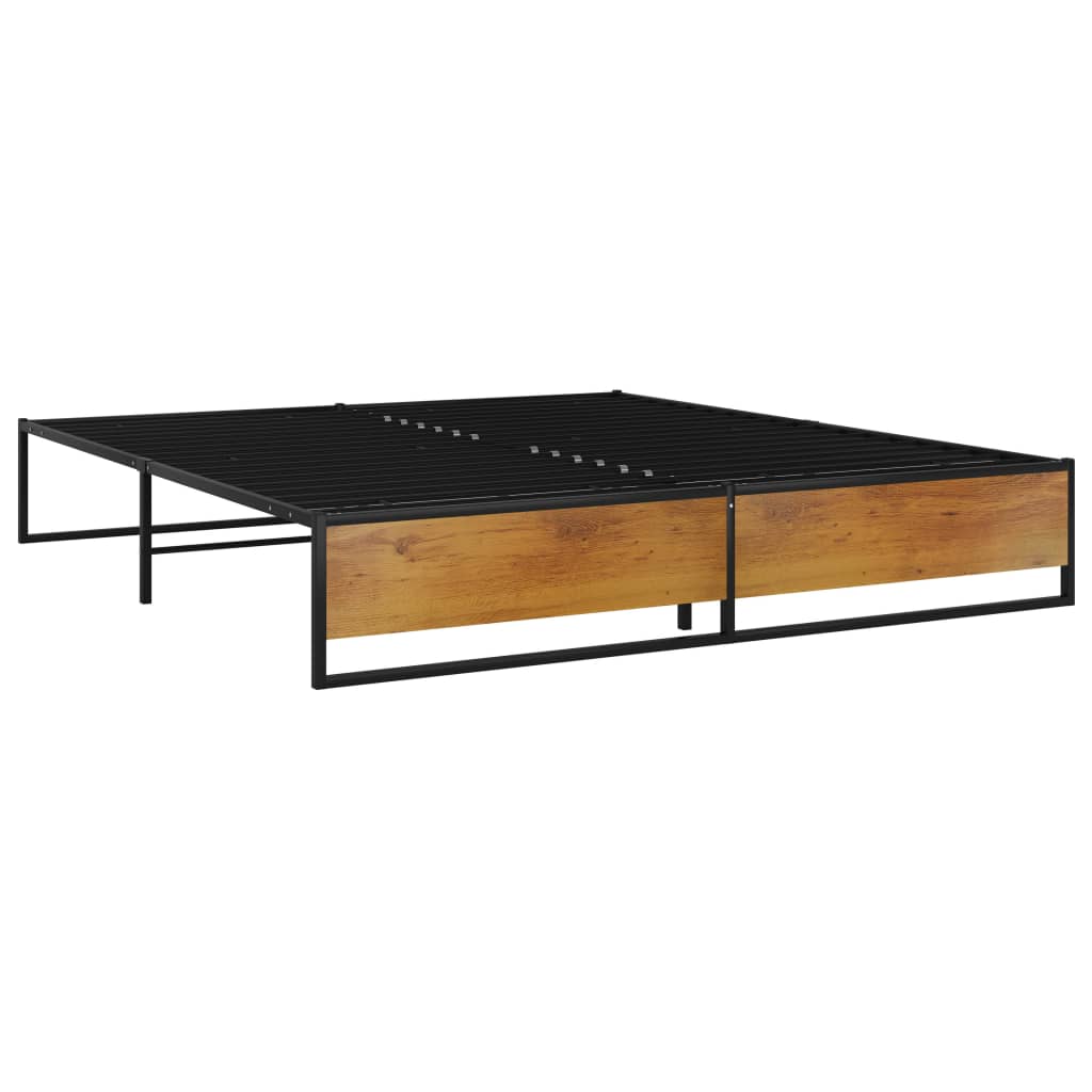 Bed Frame without Mattress Black Metal 180x200 cm Super King