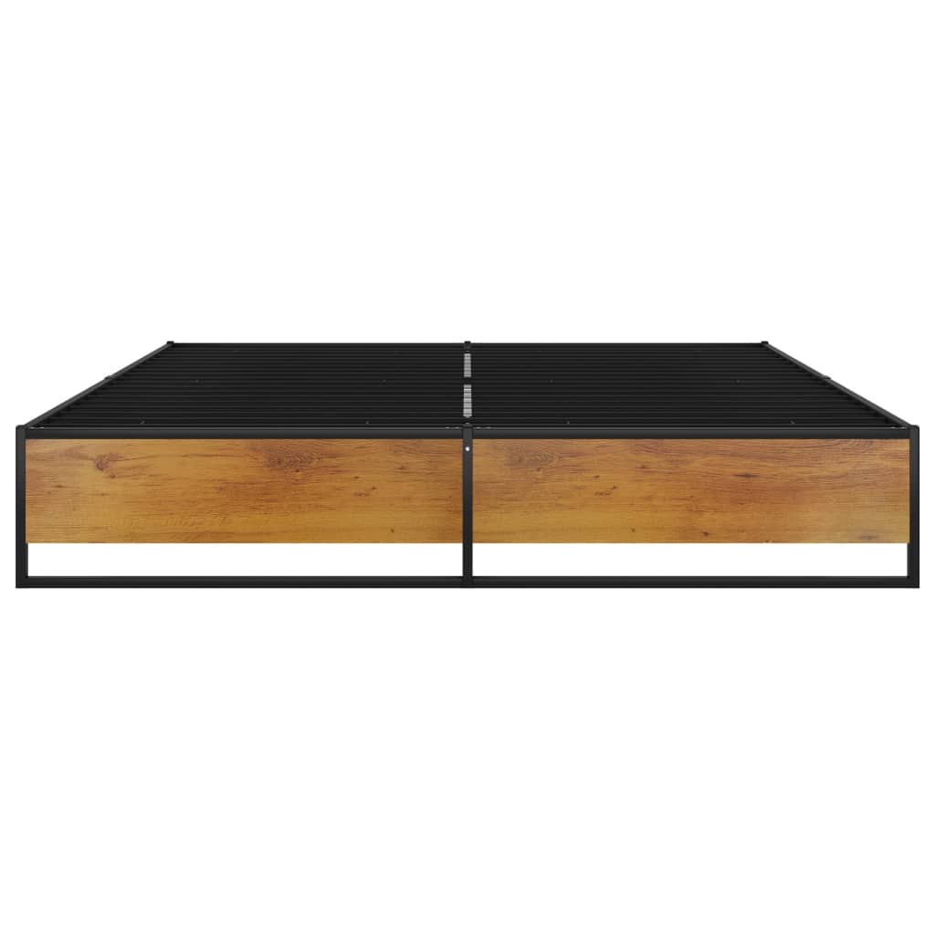 Bed Frame without Mattress Black Metal 180x200 cm Super King