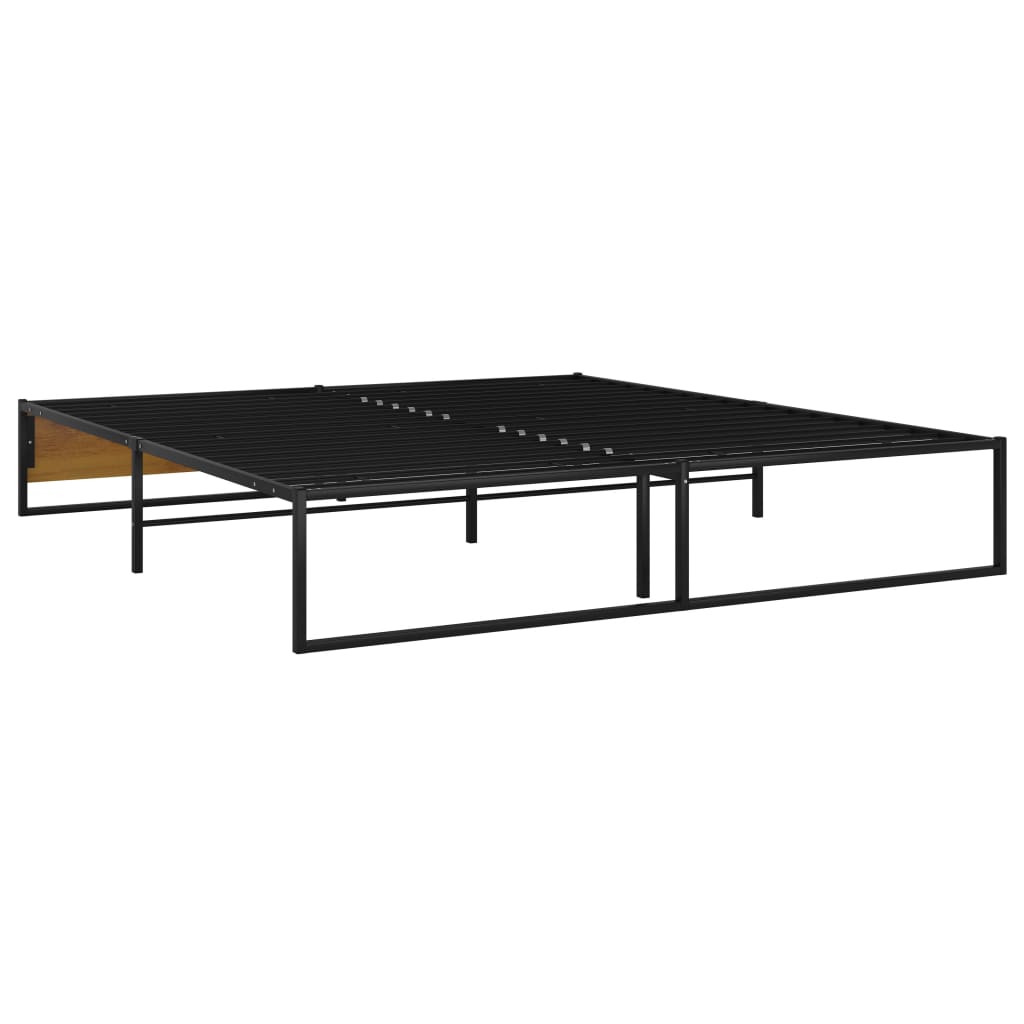 Bed Frame without Mattress Black Metal 180x200 cm Super King