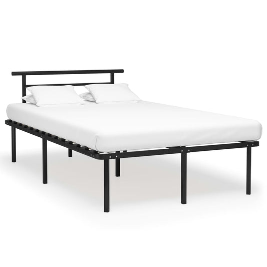 vidaXL Bed Frame without Mattress Black Metal 120x200cm