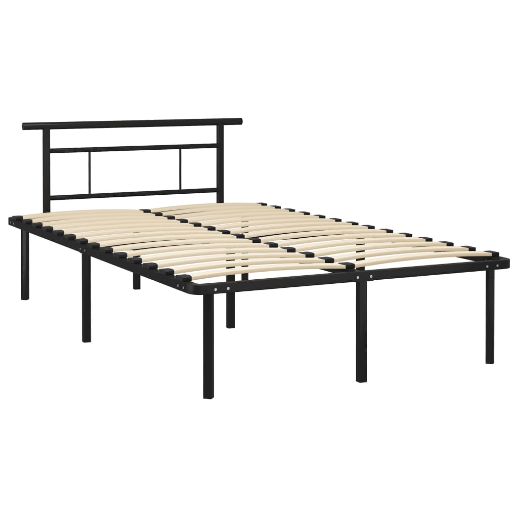 vidaXL Bed Frame without Mattress Black Metal 120x200cm